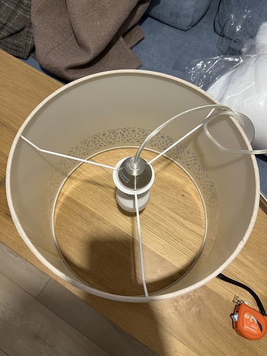 Lampa / abażur szaro beżowa sr 32 cm