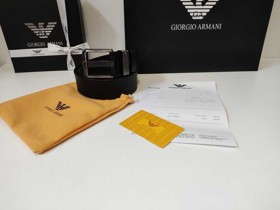 Emporio Armani pasek firmowy, skóra naturalna, Włochy 405