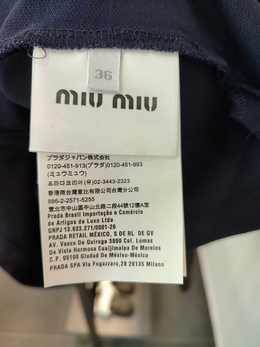 Поло Miu Miu Cotton Pique Polo Shirt Navy
