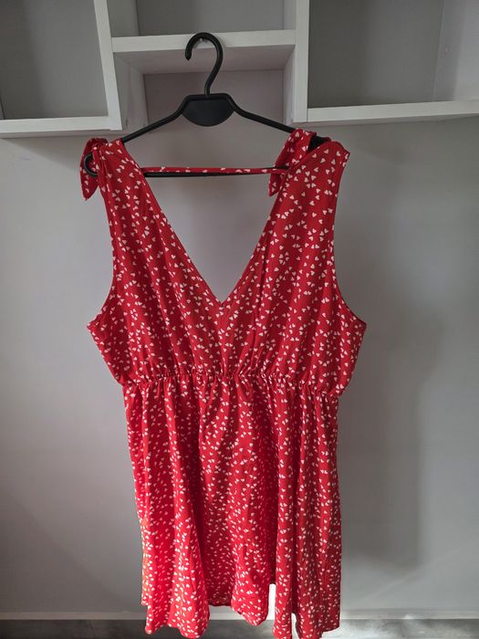 Dziewczęca sukienka zwiewna w serduszka Plus Size