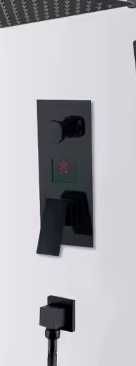 Душевой гарнитур QUYANRE для скрытого монтажа в черном цвете дисплей