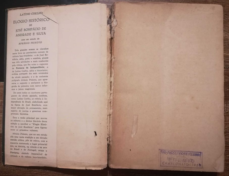 Elogio Histórico de José Bonifácio, 1942