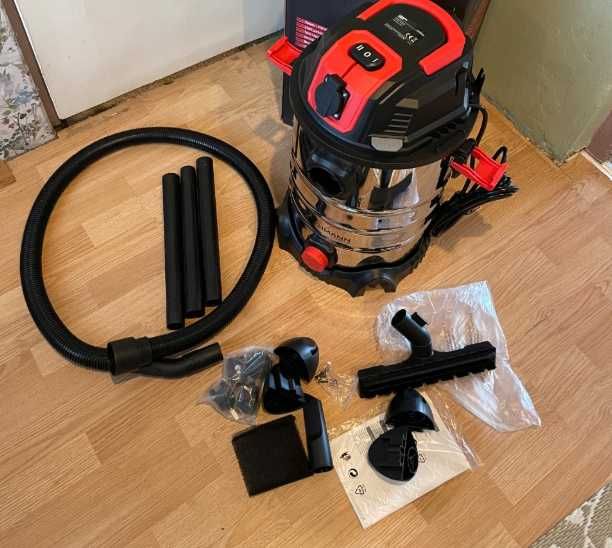 Nowy Odkurzacz Przemysłowy 30L Na Sucho i Mokro Bezworkowy 1500W - FV
