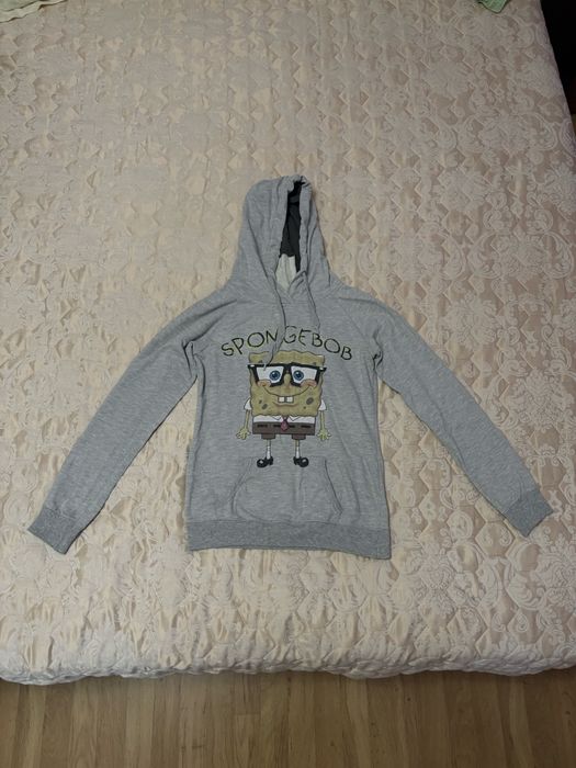 Толстовка Pull&Bear, размер S, с Губкой Бобом, толстовка сіра розмір С