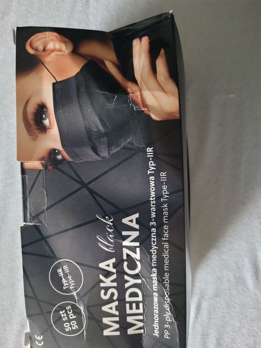 Nowe maseczki higieniczne  czarne 3 warstwowe 10szt