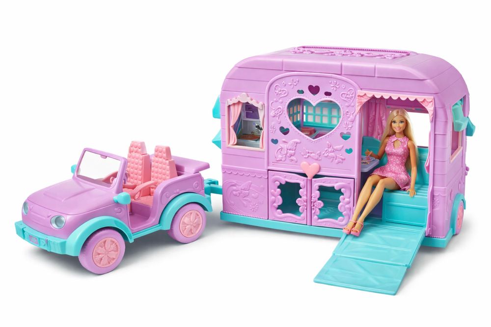 Kamper Barbie auto i przyczepa