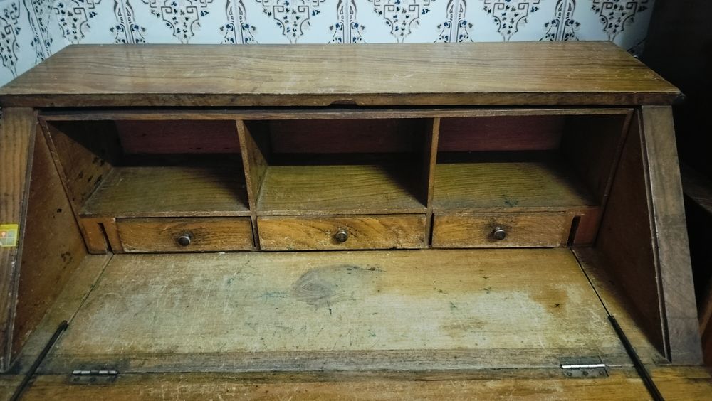 Antique secretary to restore in solid wood with multiple compartments64409315724801122