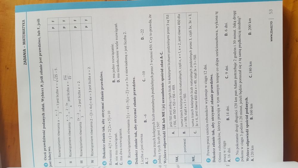 Egzamin gimnazjalny, repetytorium. Część matematyczno-przyrodnicza