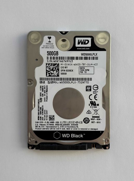 Жорсткий диск Western Digital Black 500GB 7200rpm 32MB WD5000LPLX 2.5