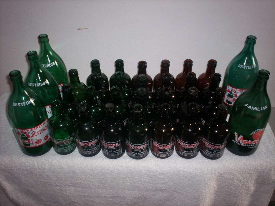 Garrafas pirogravadas Bussaco , Uprel, Porto Sobreiro...