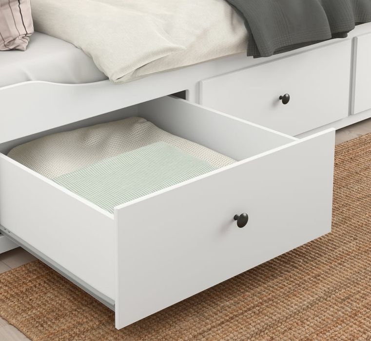 Leżanka łóżko Hemnes Ikea + 2 materace
