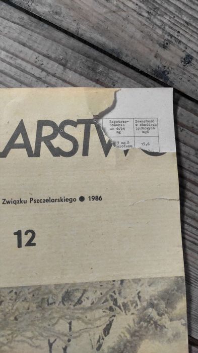 Gazety pszczelarstwo rok 1986.