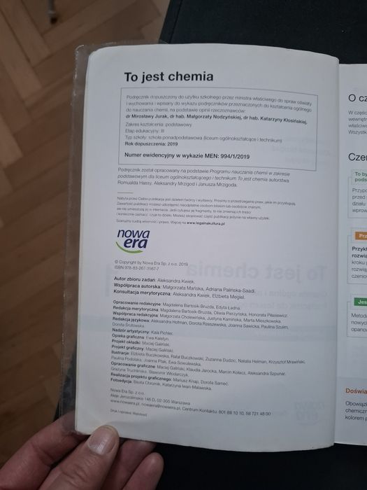 Książka i ćwiczenia do Chemii