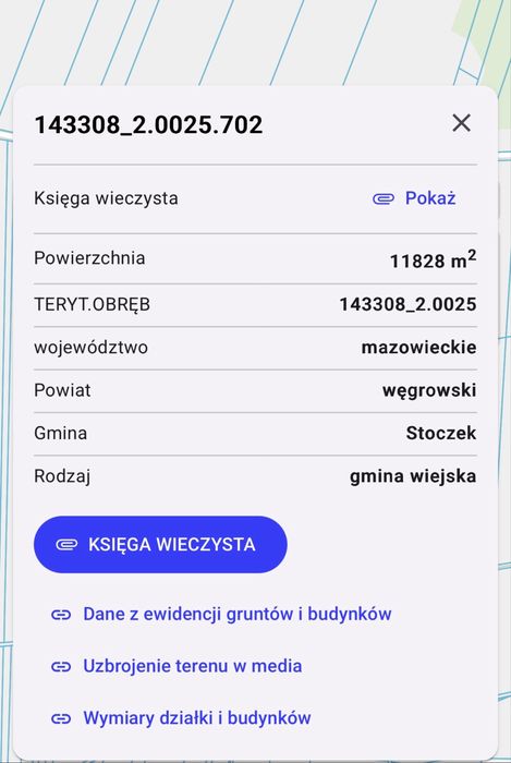 Sprzedam działkę  nr 702 w Zgrzebichach, gmina Stoczek