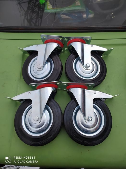 Колеса на складскую тележку поворотные с тормозом