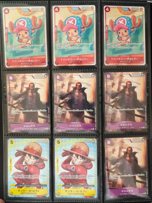 One Piece zestaw 9 kart Promo JP Chopper Shanks Luffy