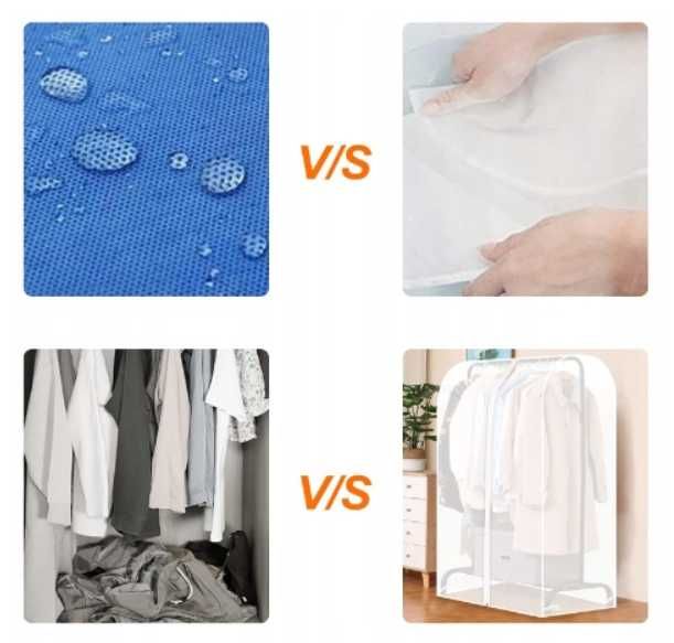 Pokrowiec na ubrania 110cm ochrona przed molami wilgocią przezroczysty