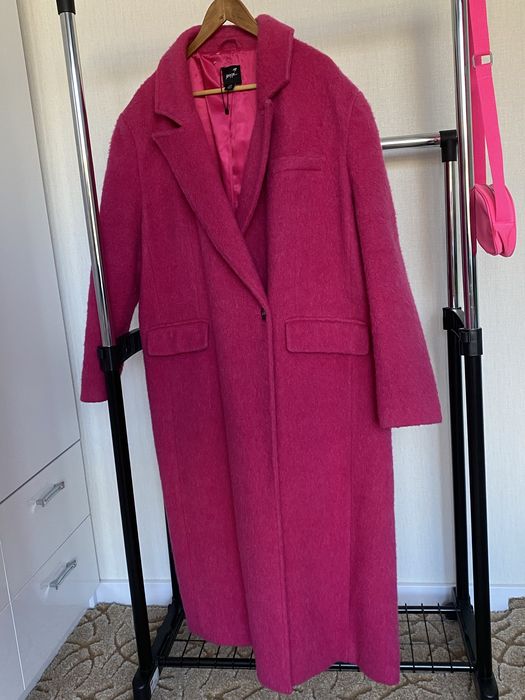 Пальто  рожеве NASTU Gal довге , розмір- M/L, в складі лама