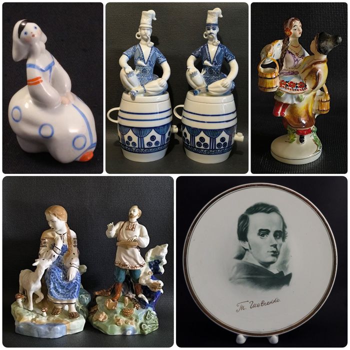 Статуэтка Казак Девушка Садко фарфор СССР Настенная тарелка Шевченко