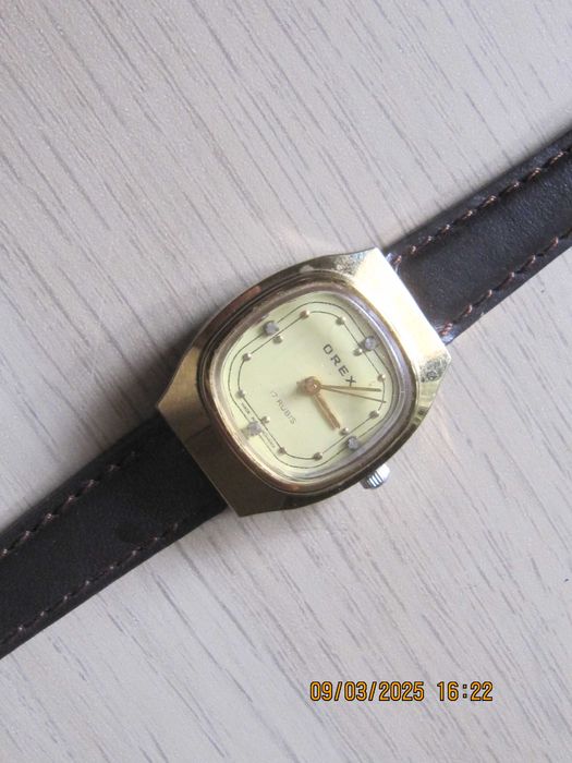 Orex damski pozłacany zegarek mechaniczny