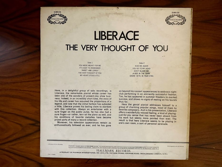 Disco Vinil Liberace - The very thought of you
