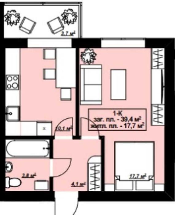 Однокімнатна квартира біля Бучанського парку Без комісії !!!