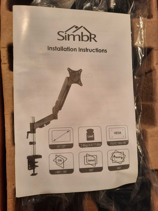 Ramię regulowane do monitora 13 do 27 cali