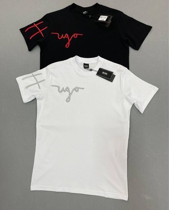Hugo boss брендовая футболка вышит рисунок мужская