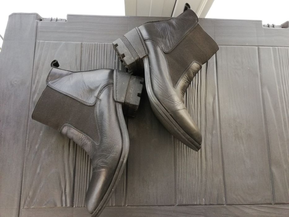 Sztyblety czarne, obcas półbuty