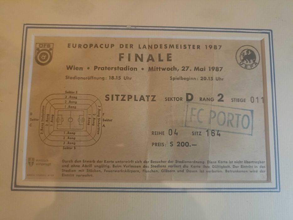 Bilhete Original da Final Inesquecível de 1987!