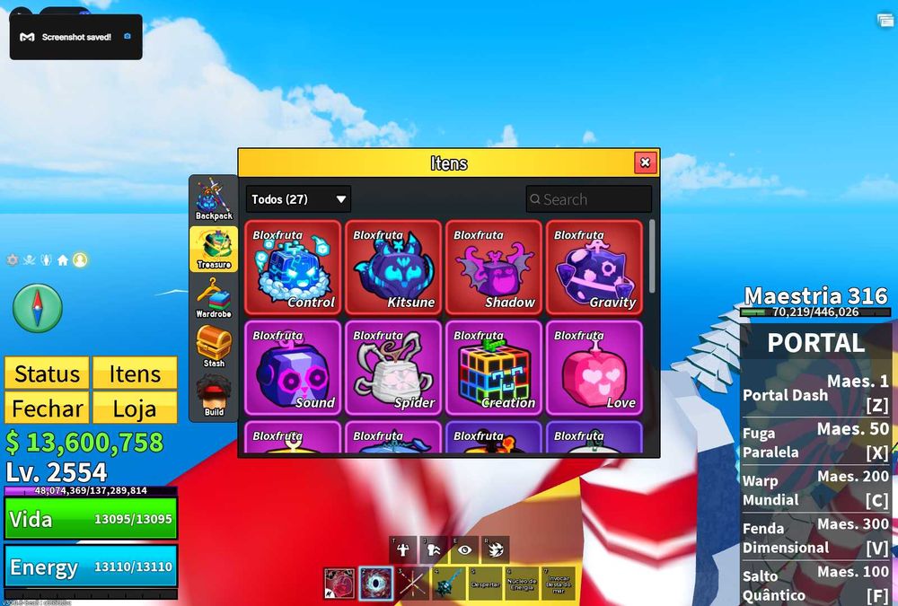 CONTA BLOX FRUITS HIGH-END | nível maximo (MAX) | 10.8M bounty | dark blade