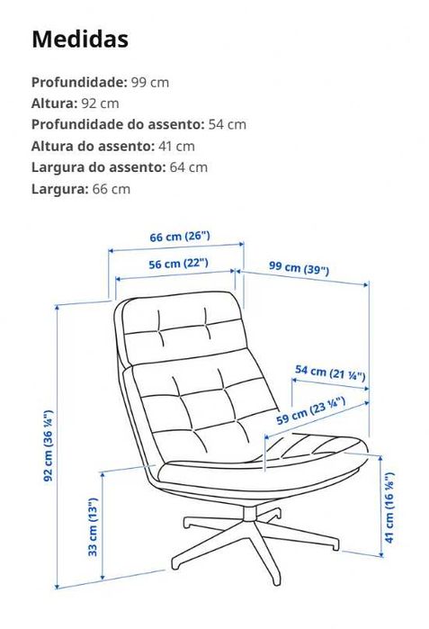 Poltrona giratória HAVBERG IKEA