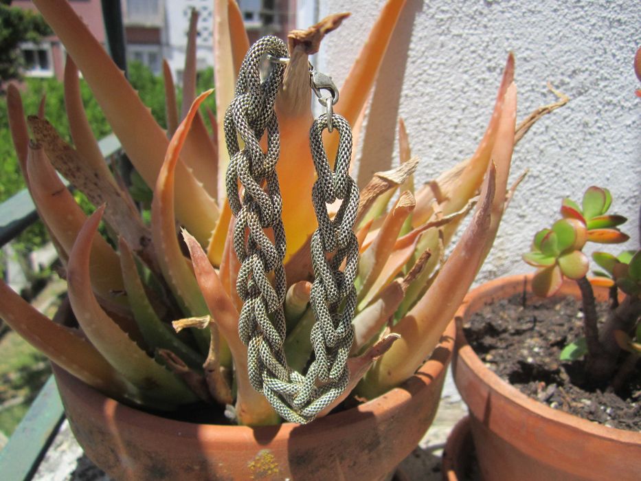 Pulseira de malha trançada ("braided mesh") vintage