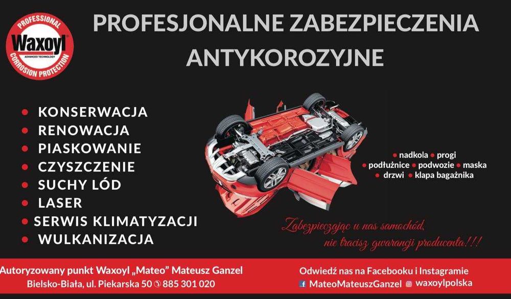 Konserwacja aut osobowych i dostawczych Autoryzowany Punkt WAXOYL