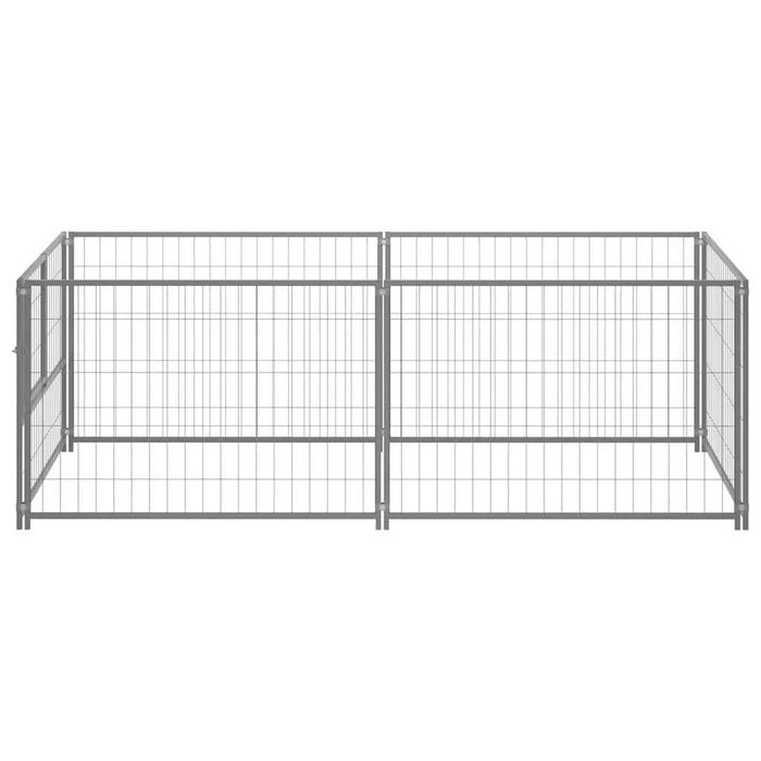 NOVO -  Canil para cães 200x100x70 cm aço prateado