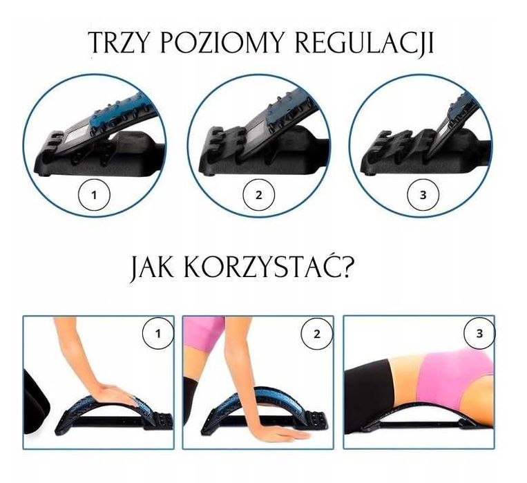 Lydia Becky rozciągacz pleców z magnesami przyrząd do rozciągania