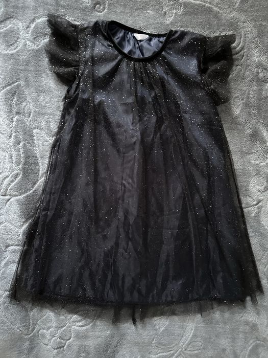 Sukieneczka dziewczęca czarna brokatowe połyskująca 6/7 lat