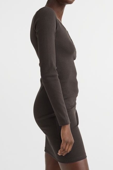 Сукня H&M в рубчик (коричнева), M