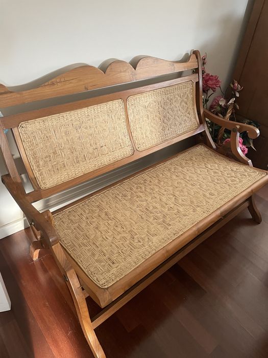 Espreguiçadeira em palhinha