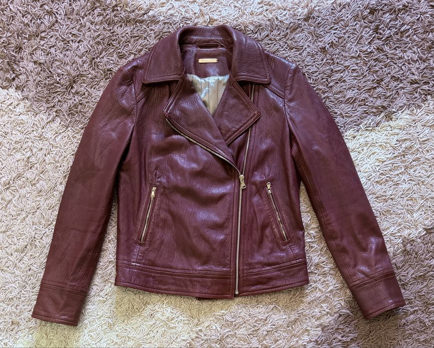 Шкіряна куртка косуха Massimo Dutti