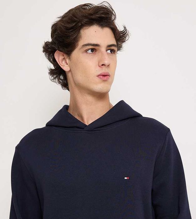 Męska Bluza Z Kapturem TOMMY HILFIGER Flag Logo Hoody Granatowy M