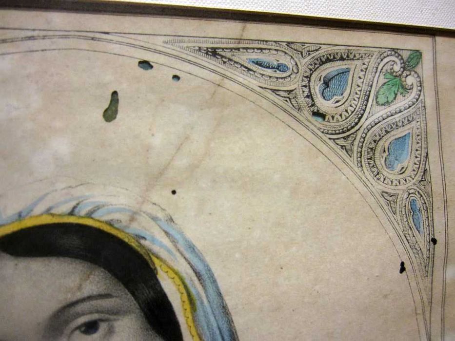 gravura colorida â mão Sec. XIX - Santa Maria -Paris Miné Imp. Editeur