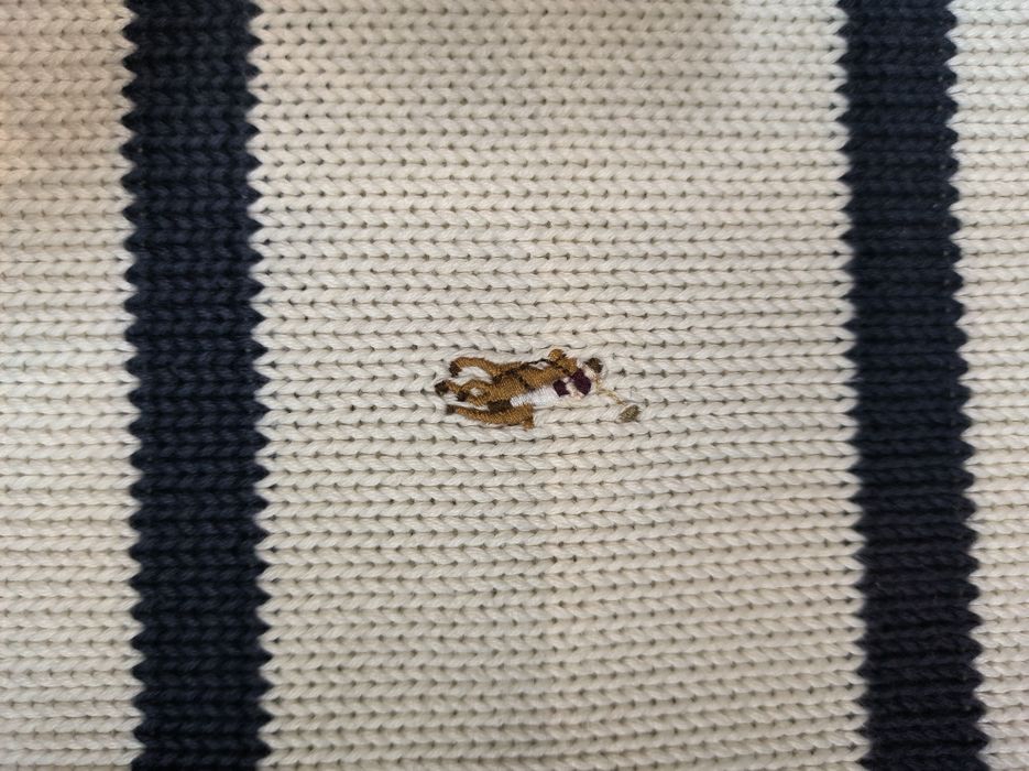 Білий в'язаний 1/3 зіп светер в лінію Polo Ralph Lauren