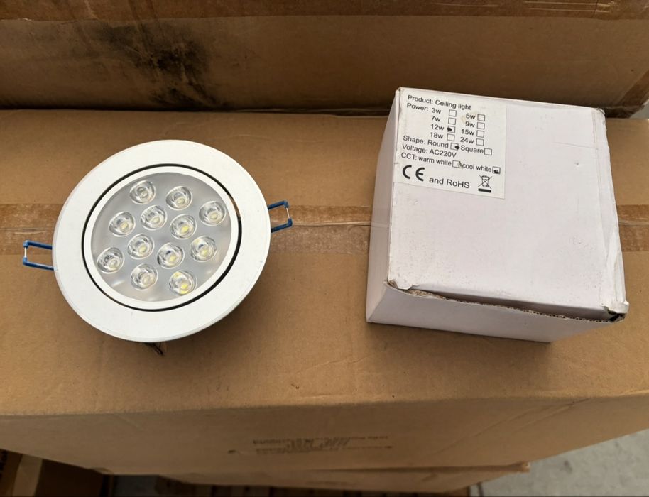 Lampy LED podbitkowe 10szt. Zestaw + 3 gratis, kwadratowe i okrągłe