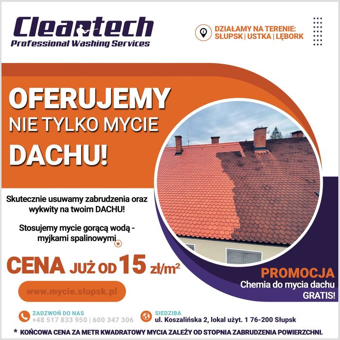 CleanTECH: Mycie Dachu. Czyszczenie Dachu- Słupsk | Ustka