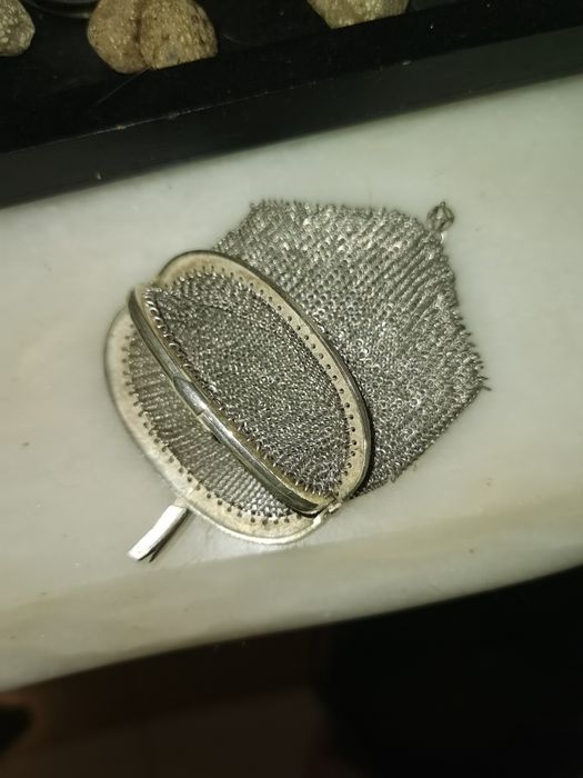 Porta, moedas antigo de prata