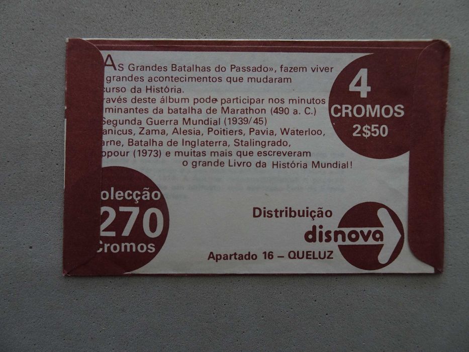 Carteira de cromos fechada - As grandes batalhas do passado