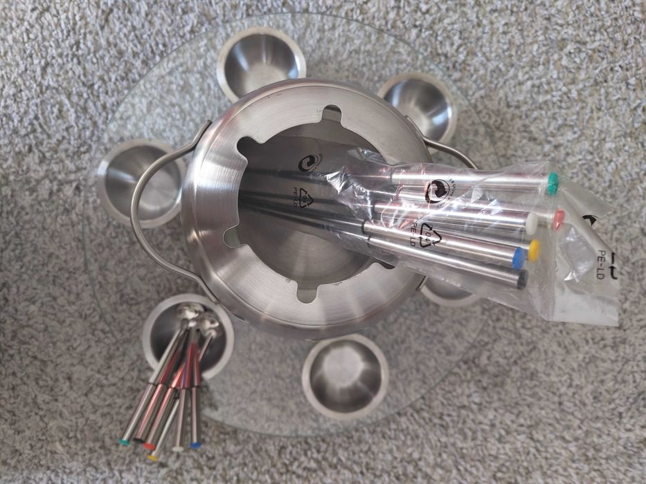 Fondue completo em Inox - com base giratória