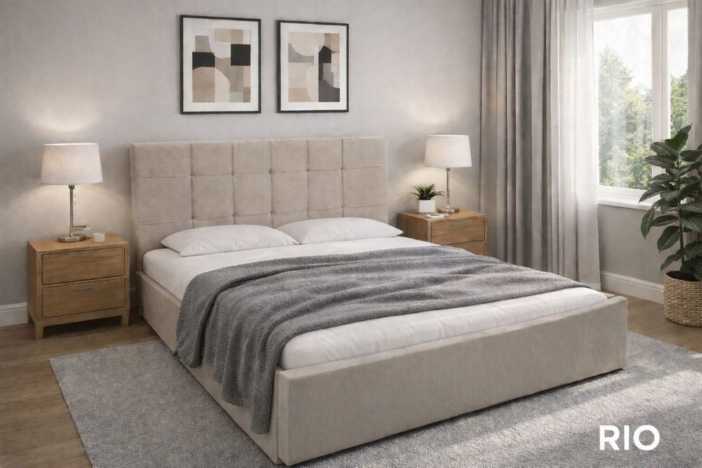 Łóżko tapicerowane z zagłówkiem | Nowoczesne | HIT