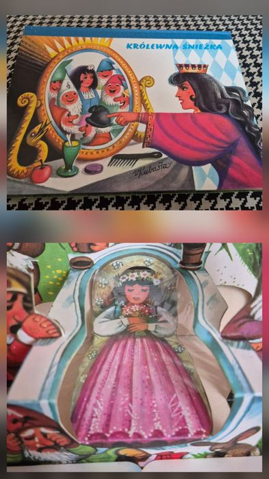 Vojtech Kubasta 1983 rok Królewna Śnieżka rozkładana książeczka PRL